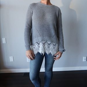 Sweater with lace detailing!